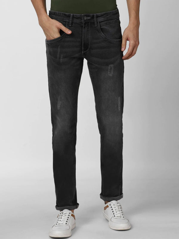 Full Fashion Jeans Stretch Low Grinding Denim For Men-Dark Grey-LOC#0D06