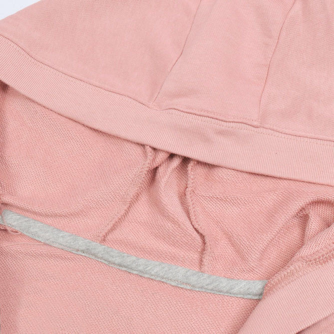 NK Terry Fleece Lace Up Hoodie For Ladies-Light Pink-LOC