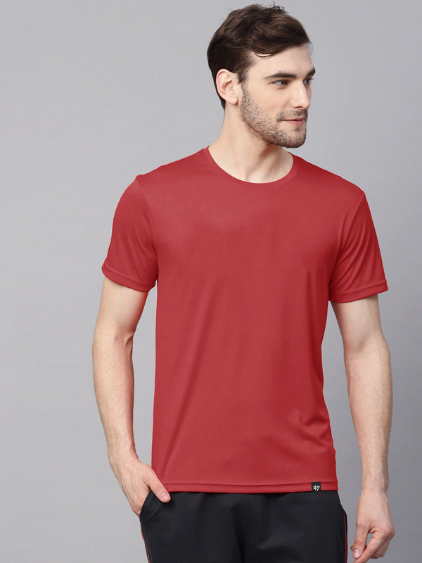 Summer Tee Shirt For Men-Dark Red-LOC16