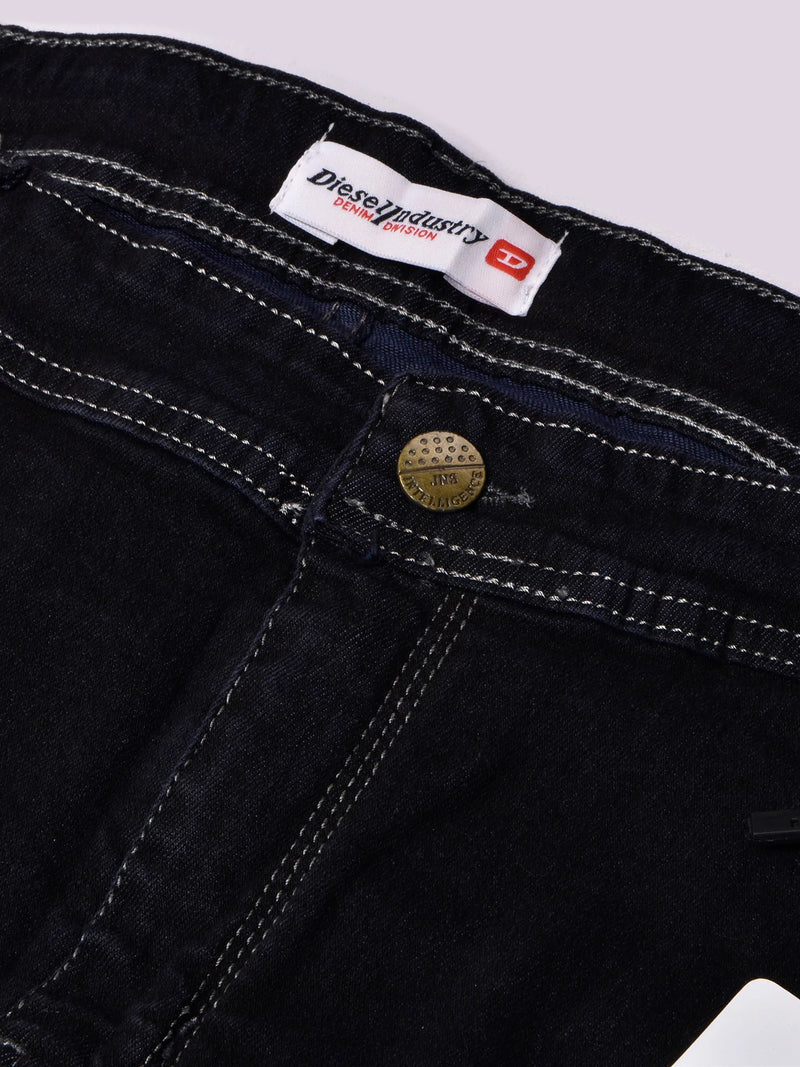 Full Fashion Jeans Stretch Low Grinding Denim For Men-Dark Navy-LOC