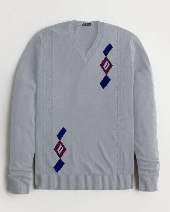 Louis Vicaci Full Sleeve Sweater For Men-Light Grey-LOC