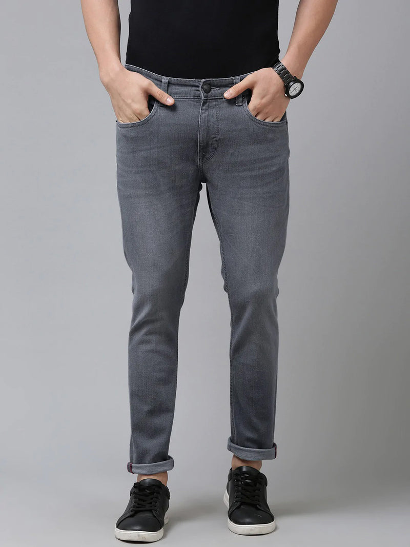 Full Fashion Jeans Stretch Denim For Men-Dark Grey-LOC