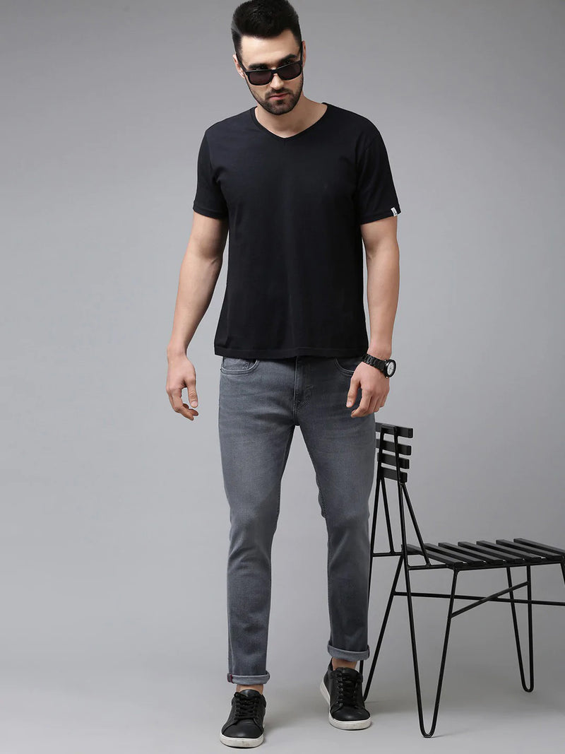 Full Fashion Jeans Stretch Denim For Men-Dark Grey-LOC