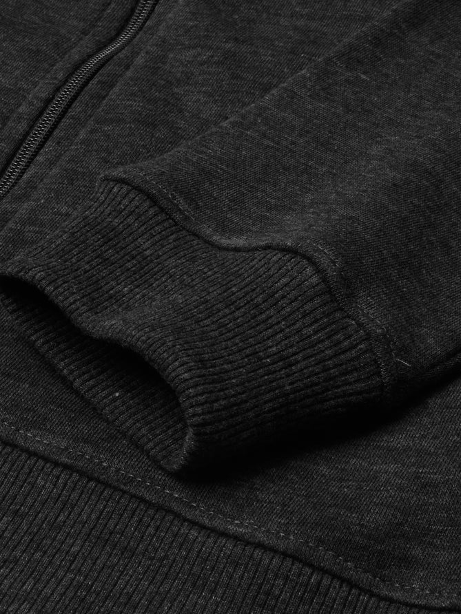 Louis Vicaci Fleece Zipper Tracksuit For Men-Charcoal Melange-LOC