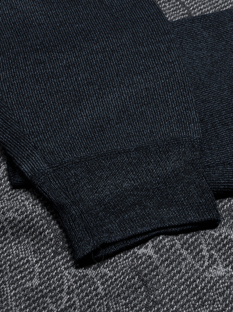 Louis Vicaci Full Sleeve Wool Sweatshirt For Men-Navy Melange with Pri