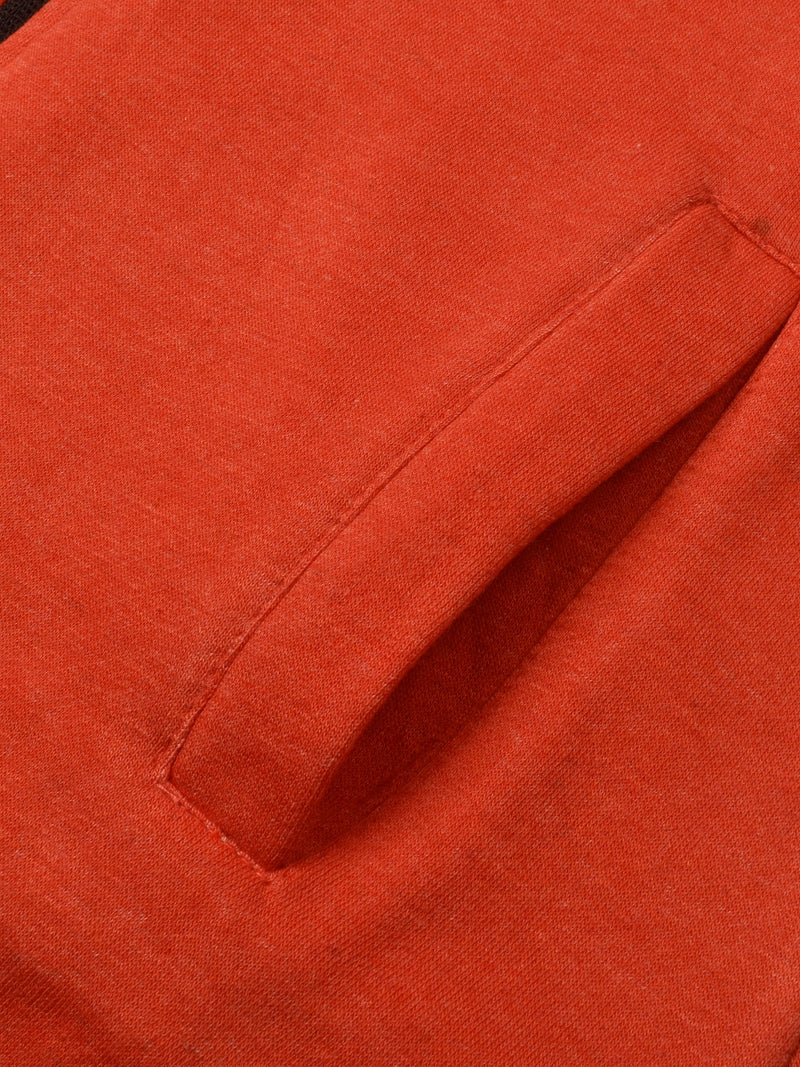 Louis Vicaci Fleece Zipper Tracksuit For Ladies-Orange Melange with Black Stripe-BR370