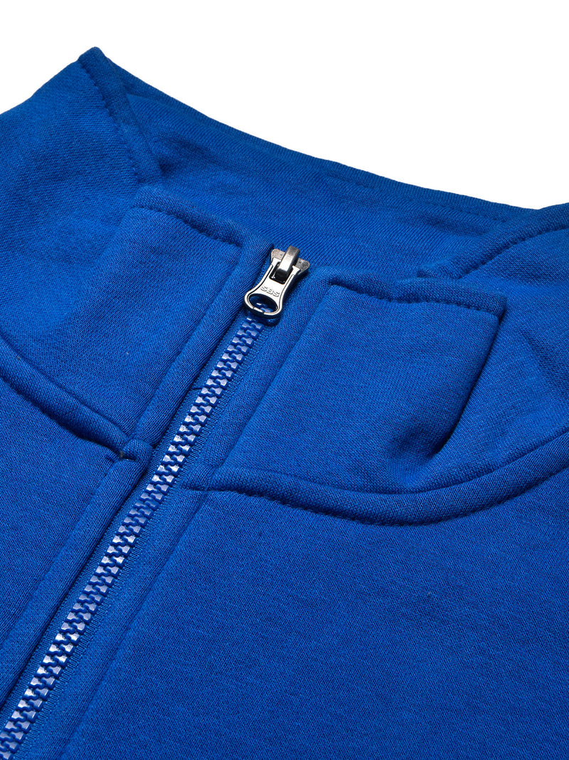 Louis Vicaci Fleece Stylish Raglan Sleeve 1/4 Zipper Mock Neck For Men-Dark Blue-LOC
