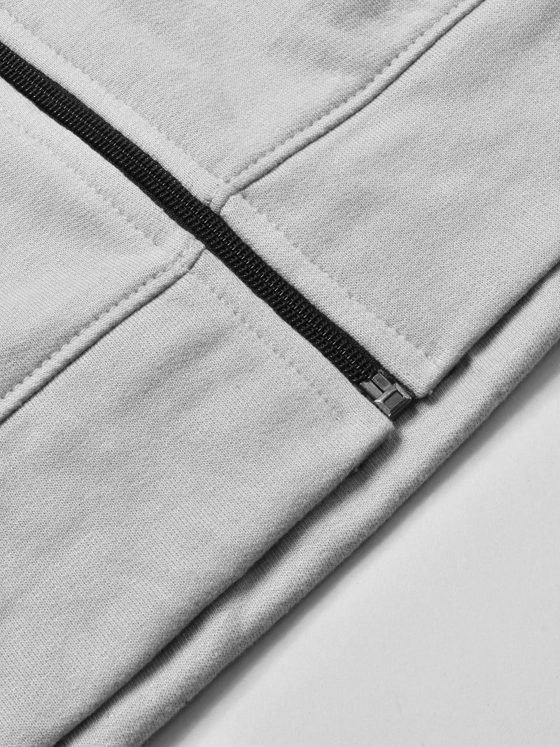 Louis Vicaci Fleece Zipper Tracksuit For Men-Light Grey-RT1378