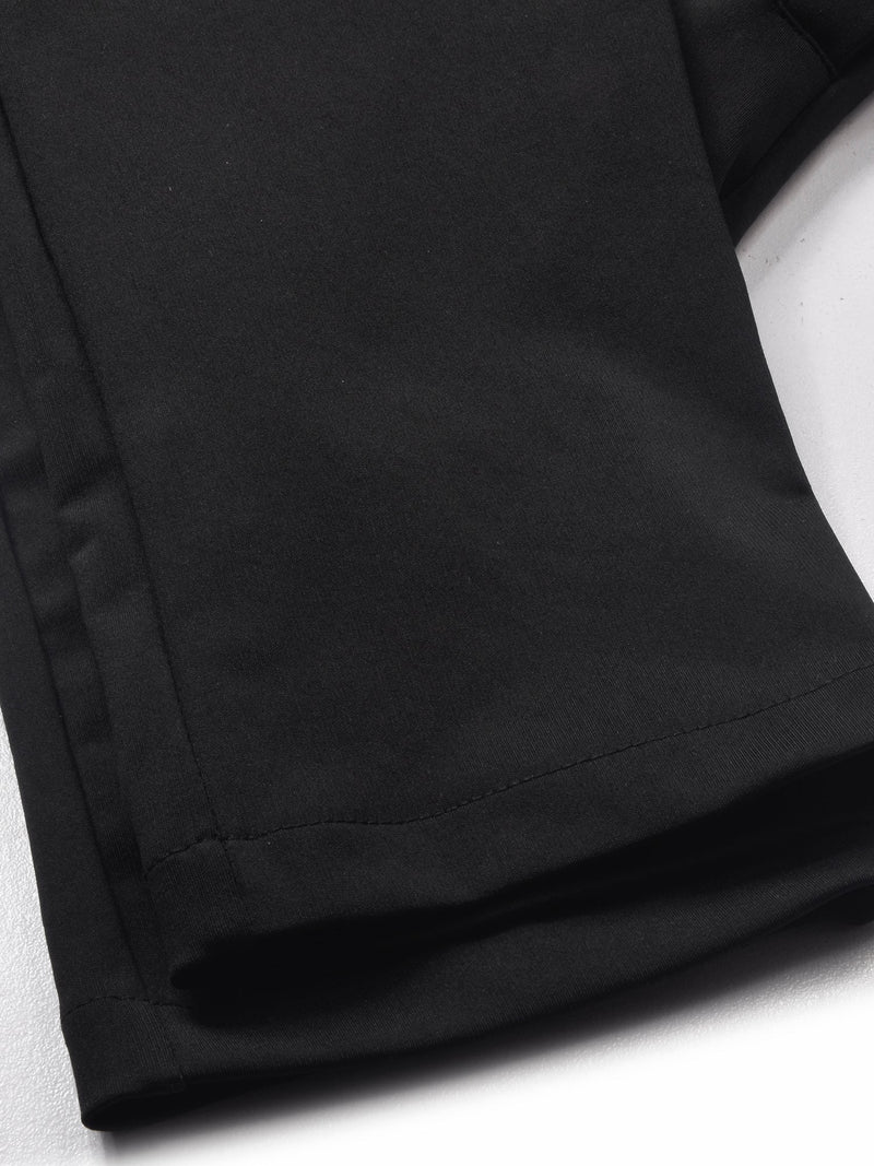 Louis Vicaci Slim Fit Lycra Trouser Pent For Men-Black-LOC