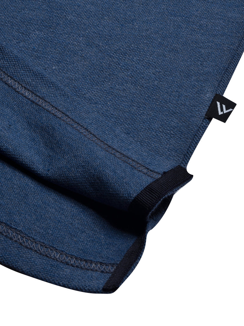 LV Summer Polo Shirt For Men-Dark Blue Melange with Navy-LOC002