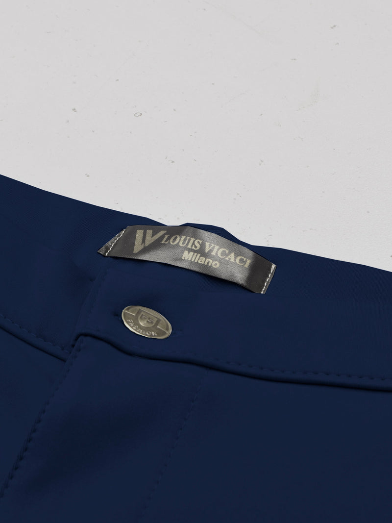 Louis Vicaci Super Stretchy Slim Fit Lycra Pent For Men-Navy Blue-LOC