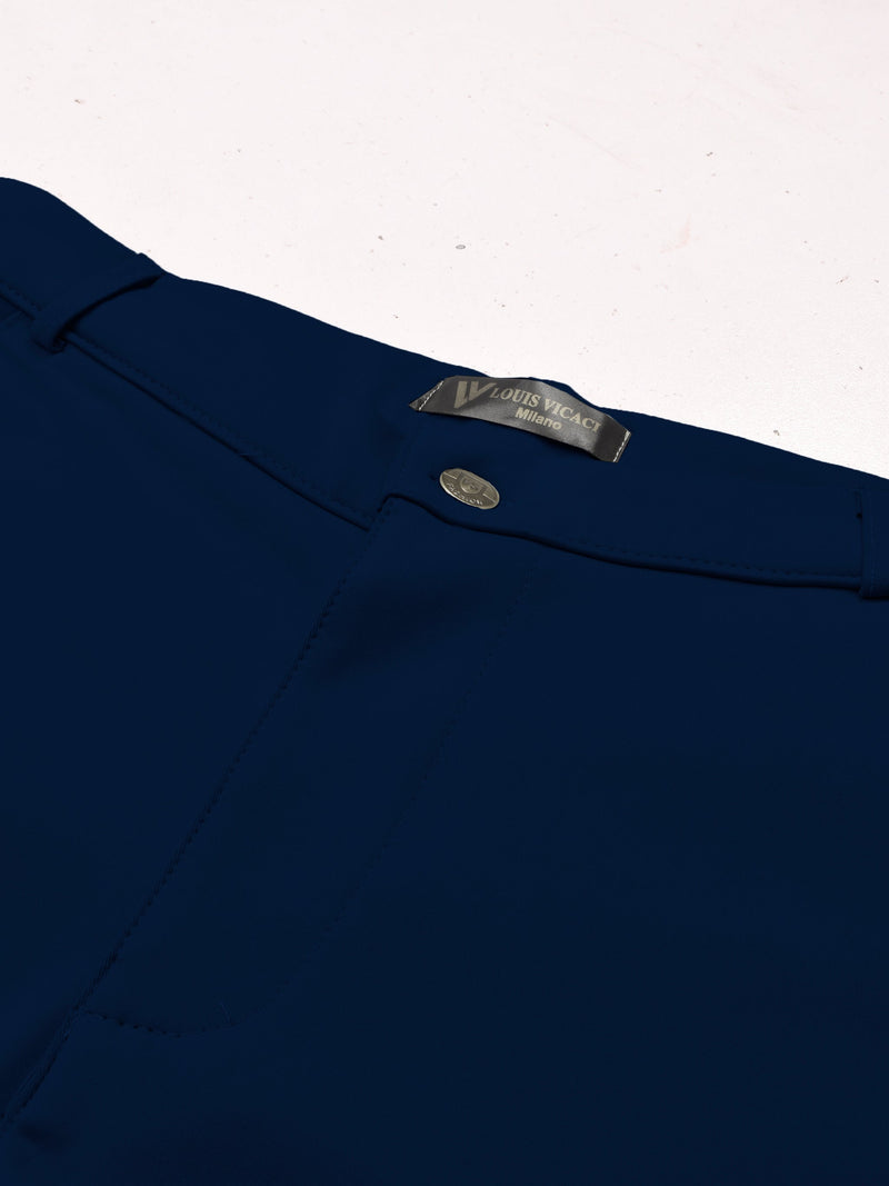 Louis Vicaci Super Stretchy Slim Fit Lycra Pent For Men-Navy Blue-LOC