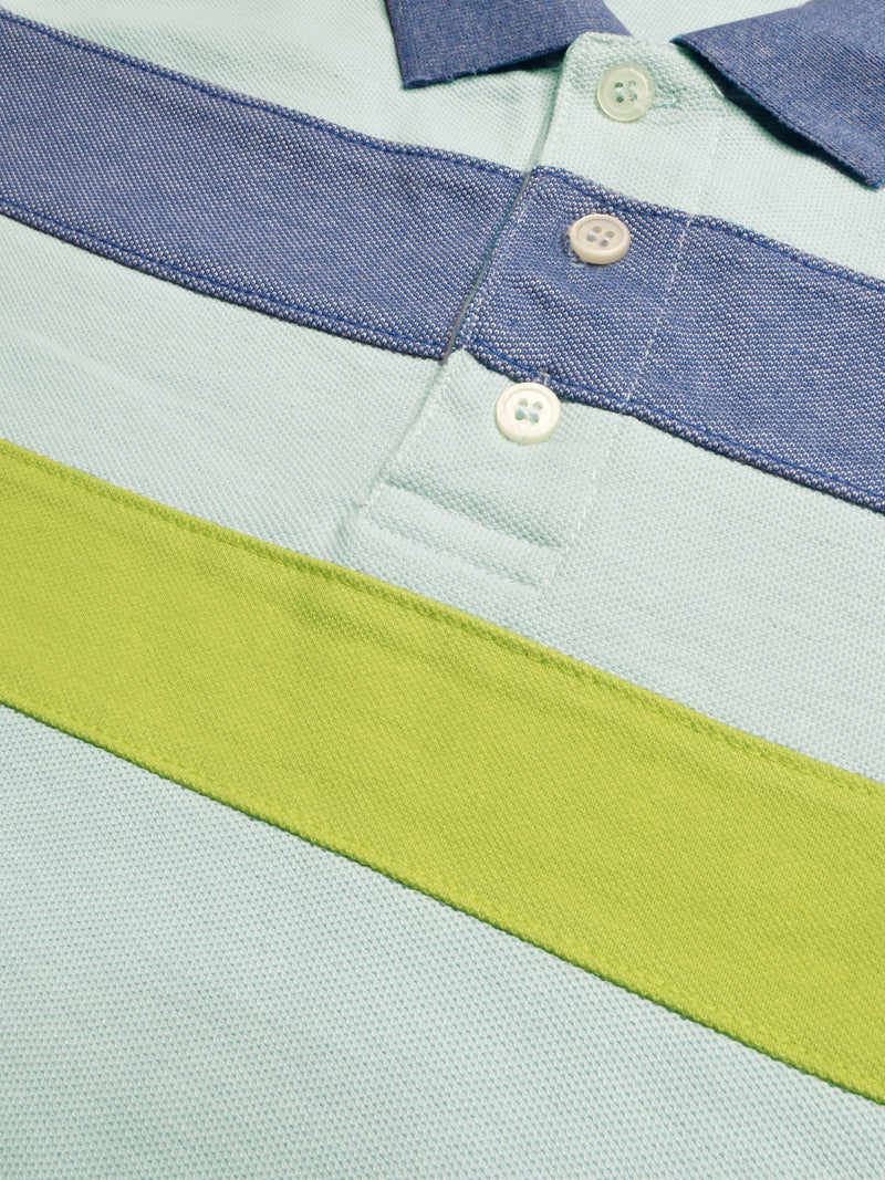 NXT Summer Polo Shirt For Men-Sky With Stripes-LOC0089