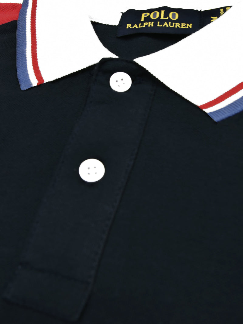 Summer Polo Shirt For Men-Navy With White & Red-LOC0099