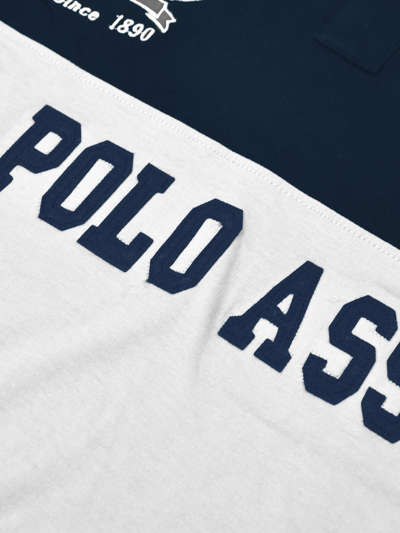 Summer Polo Shirt For Men-Navy & Smoke White-LOC0072