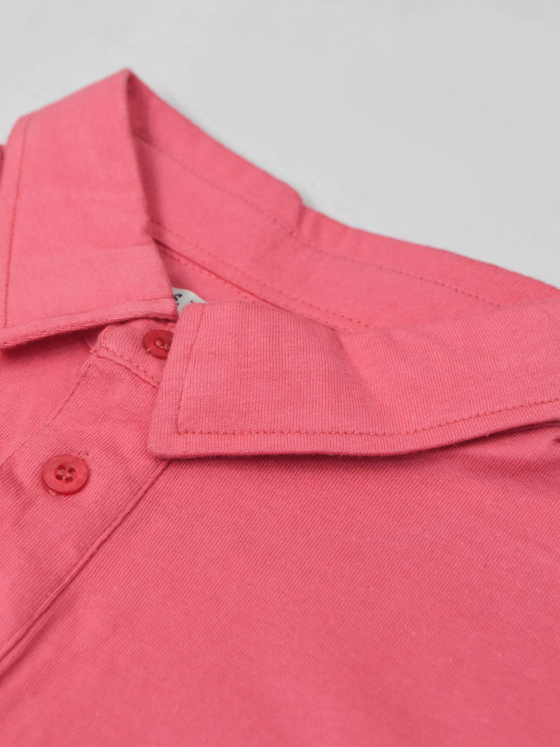 Summer Polo Shirt For Men-Pink & Navy-LOC00117