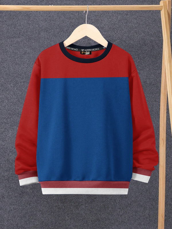 Louis Vicaci Fleece Sweatshirt For Kids-Blue & Red-RT2344