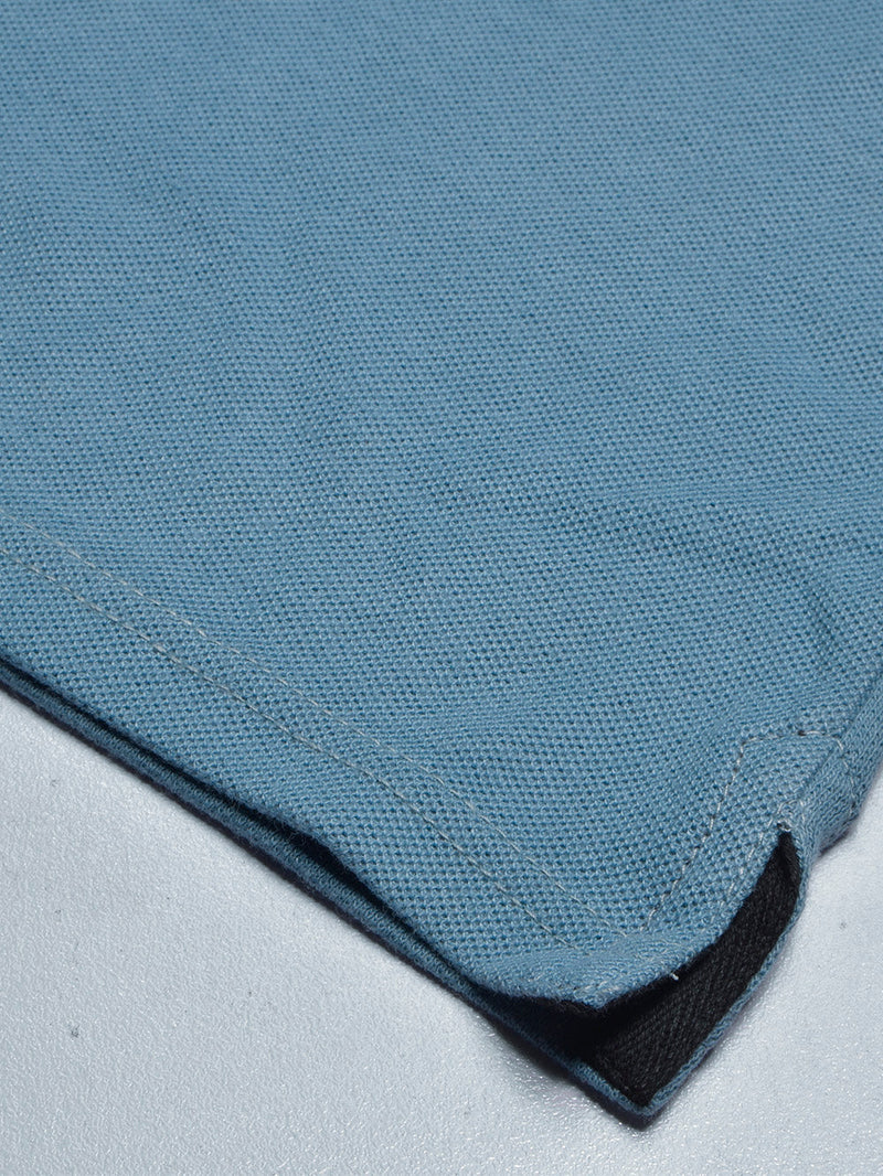 LV Summer Polo Shirt For Men-Bond Blue with White & Black Panel-LOC0071