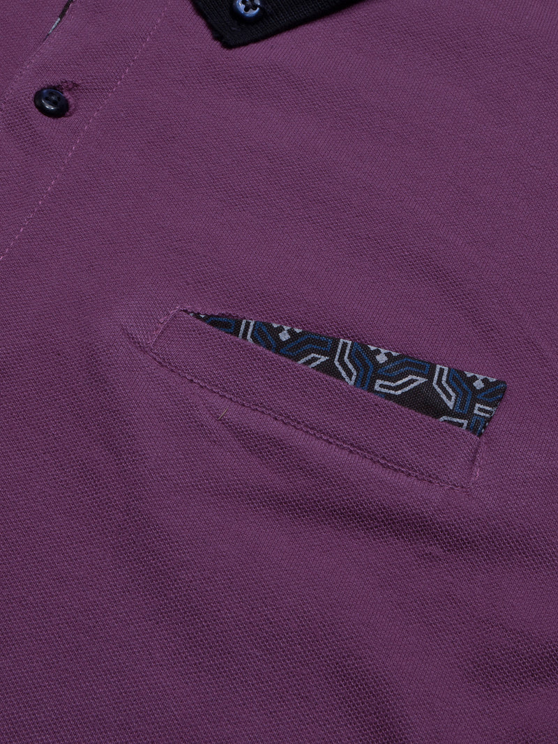 LV Summer Polo Shirt For Men-Purple with Navy-LOC0016