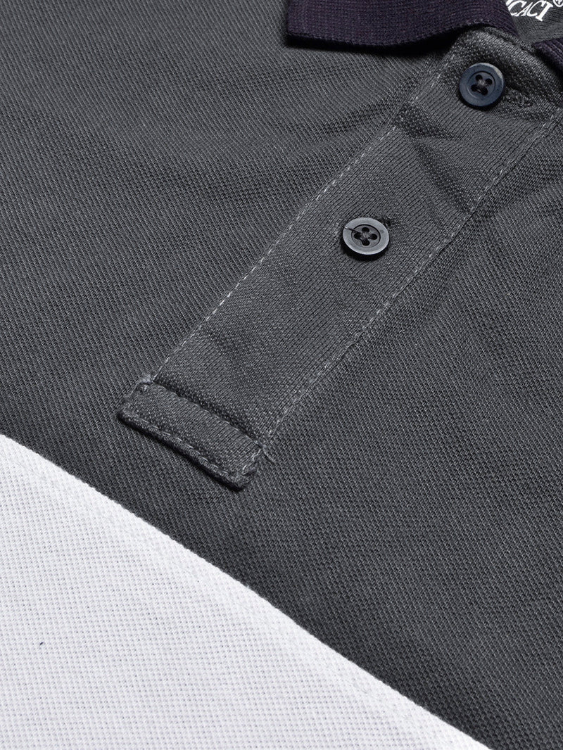 LV Summer Polo Shirt For Men-White with Dark Grey-LOC0083