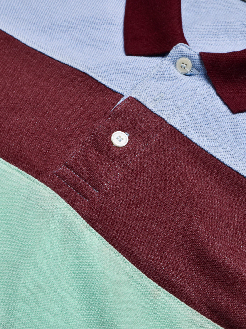 NXT Summer Polo Shirt For Men-Grey with Green & Maroon Stripe-LOC0017