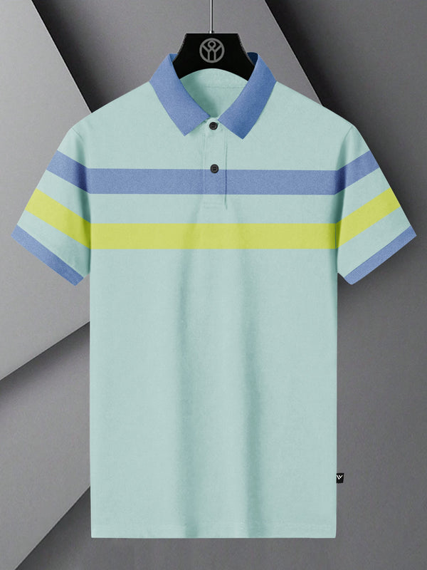 NXT Summer Polo Shirt For Men-Sky With Stripes-LOC0089