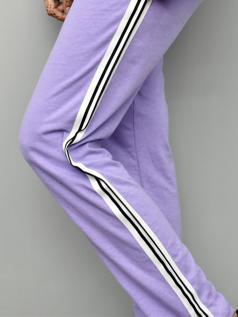 AD Single Jersey Tracksuit For Ladies-Light Purple-RZ08