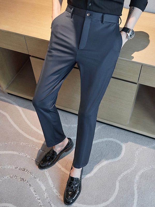 Louis Vicaci Super Stretchy Slim Fit Lycra Pent For Men-Navy-LOC#0PE018