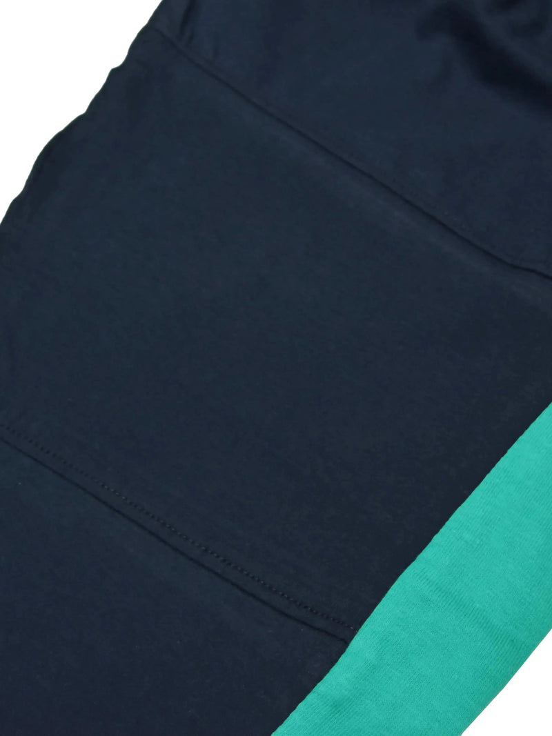 Summer Single Jersey Slim Fit Trouser For Men-Navy With Dark Cyan Stripe-RT2100