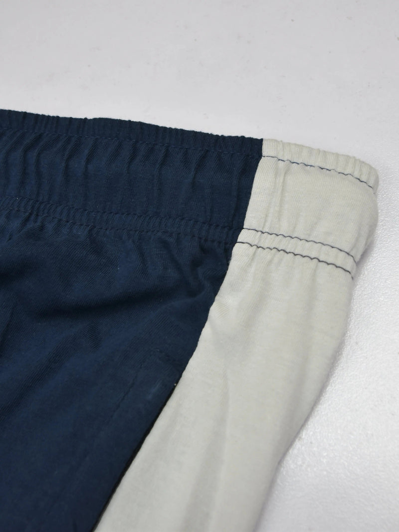 Summer Single Jersey Slim Fit Trouser For Men-Navy With Grey Stripe-RT2091