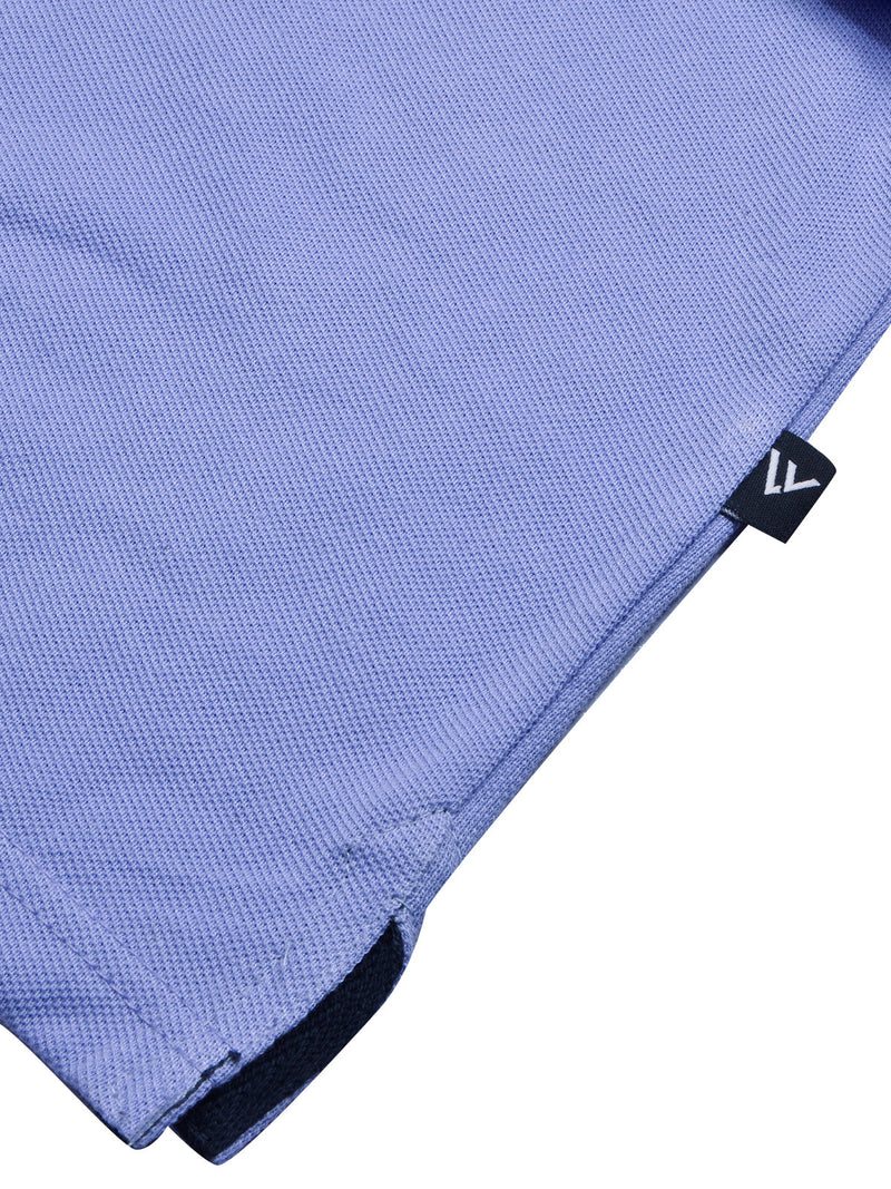 Summer Polo Shirt For Men-Light Purple with Navy & White-LOC0057