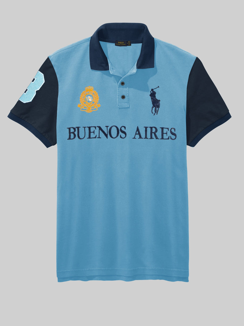 Summer Polo Shirt For Men-Dark Blue & Navy-LOC0070