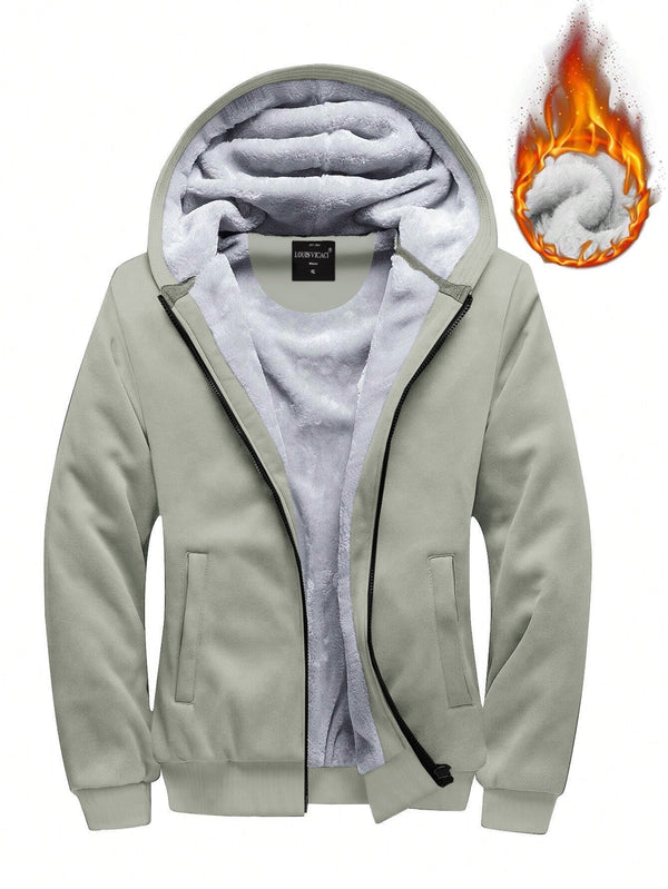 Louis Vicaci Faux Fur Zipper Hoodie For Men-Smoke Wheat-LOC#0H39