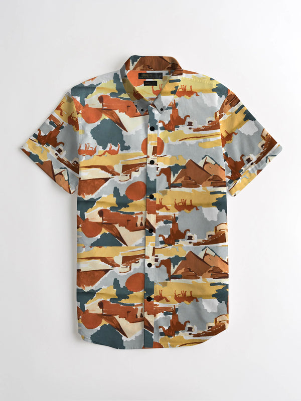 Summer Printed Casual Shirt Wisteria LOC#0037