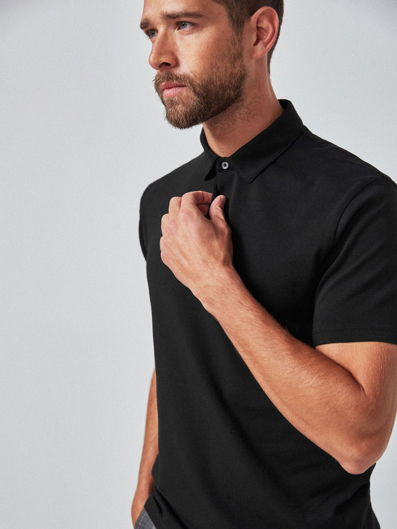 Summer Polo Shirt For Men-Black-LOC00144