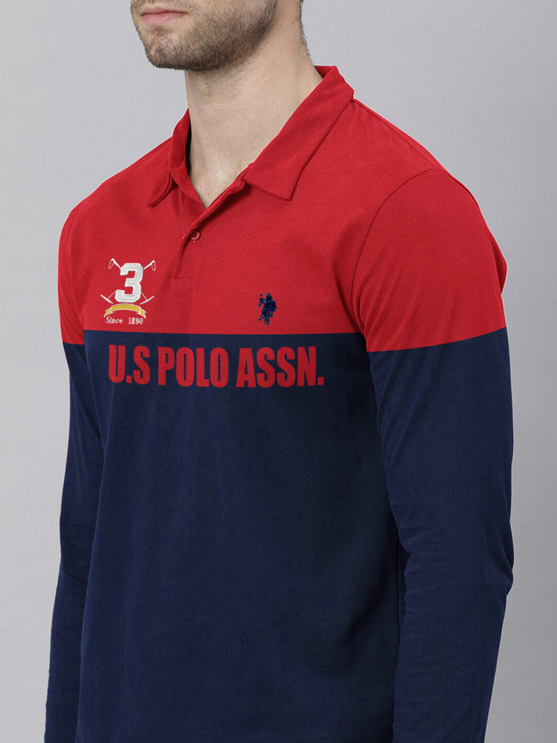 Summer Polo Shirt For Men-Red & Navy-LOC00121