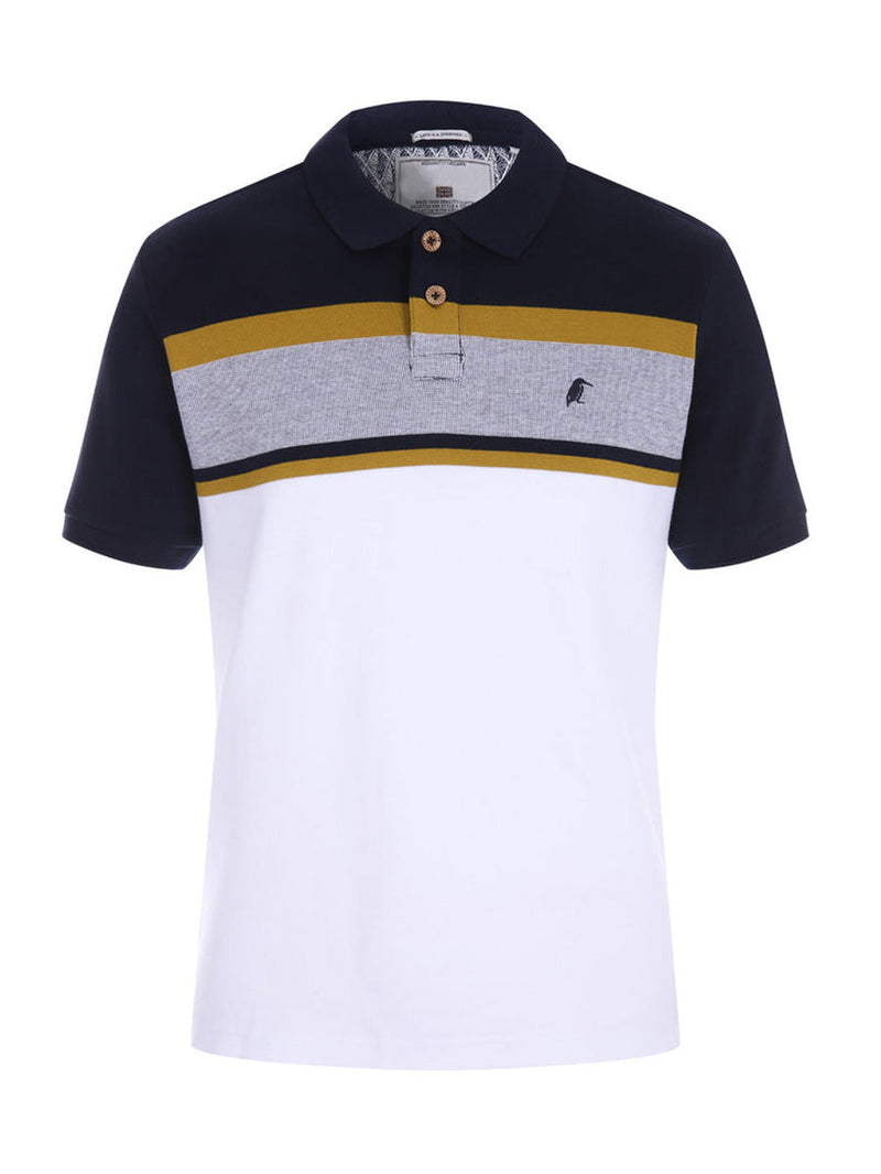 Summer Polo Shirt For Men-Navy with Stripe-LOC00120