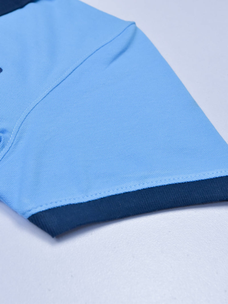 Summer Polo Shirt For Men-Sky & Navy-LOC00110