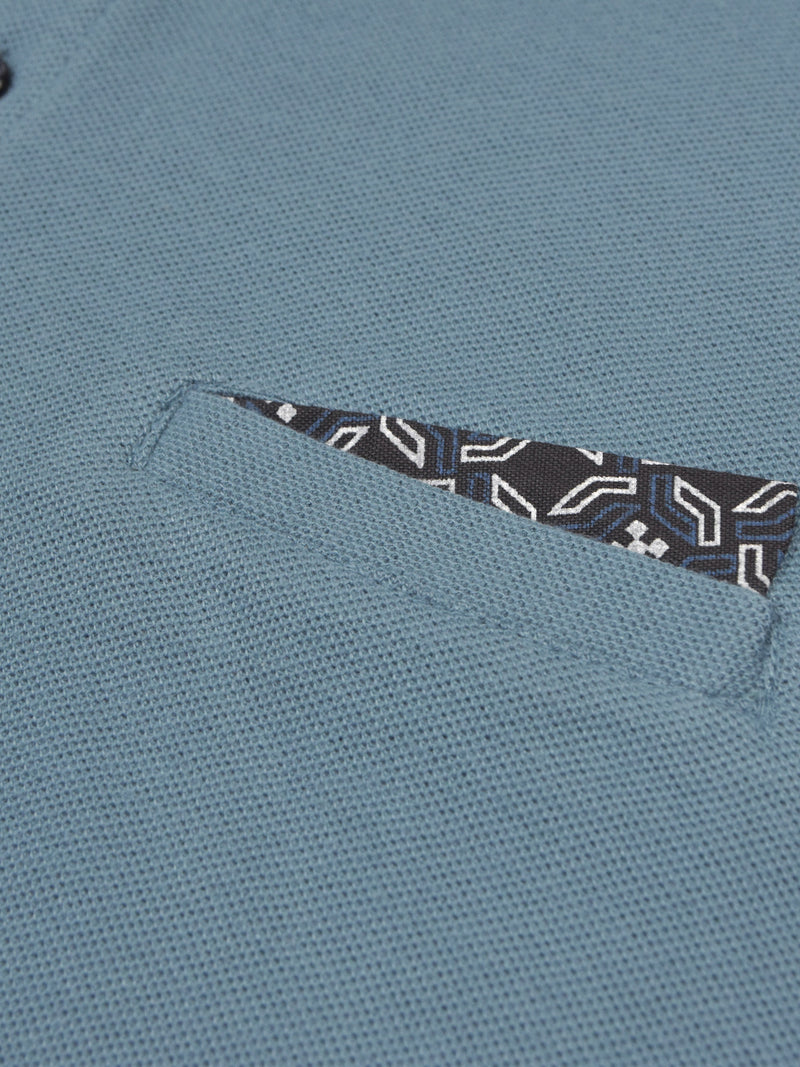 Summer Polo Shirt For Men-Blue-LOC0032