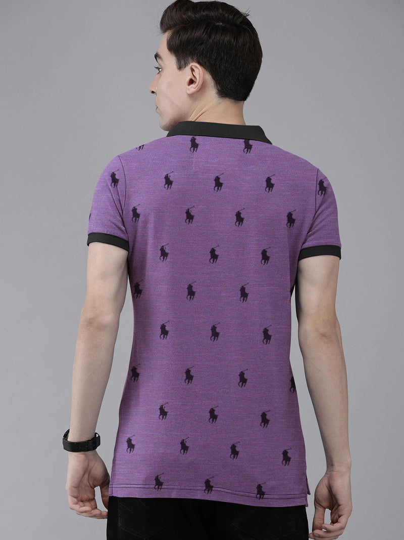 Summer Polo Shirt For Men-Purple-LOC0091